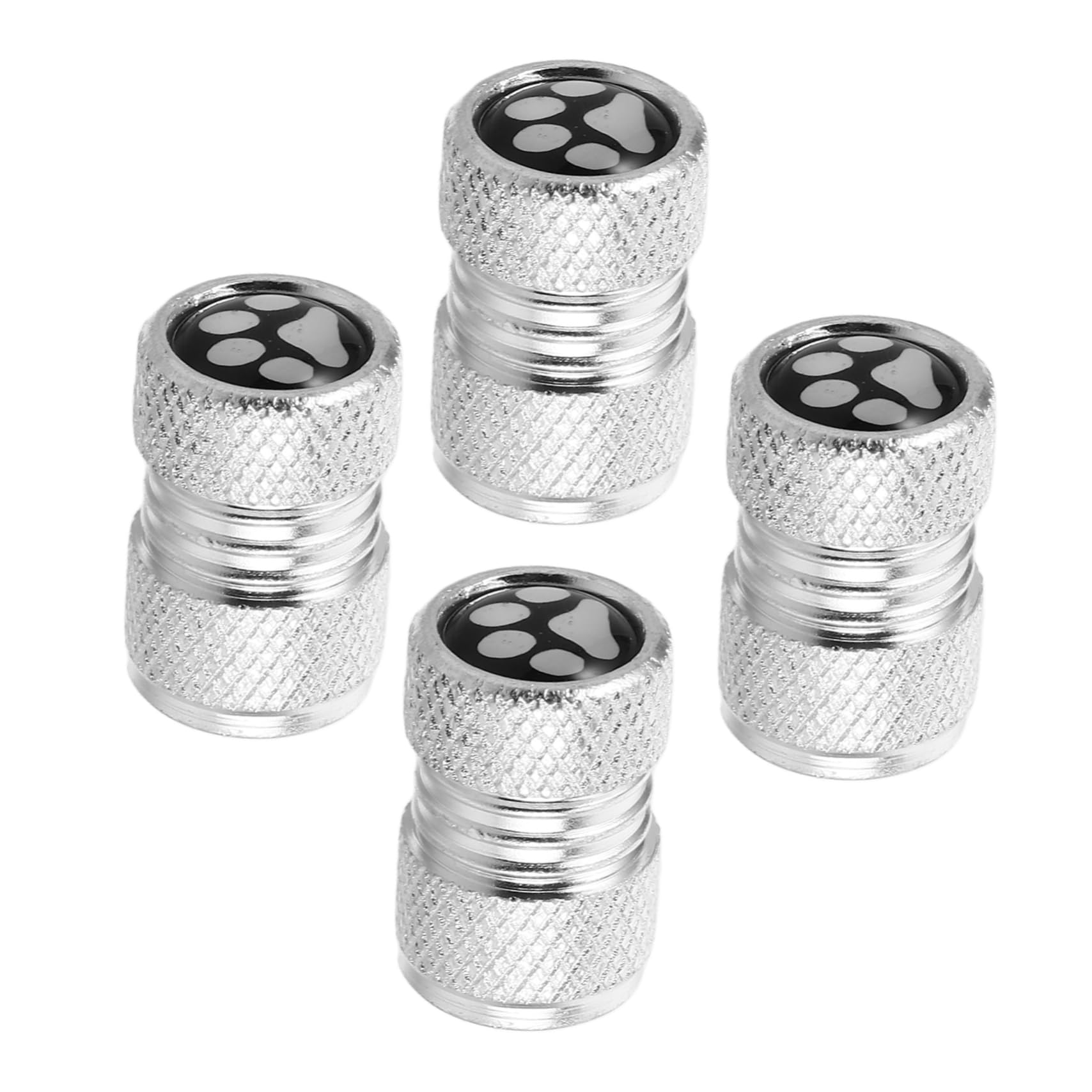 FUNOMOCYA 4pcs Auto Reifenventilkappe Radventilkappe Reifenluftabdeckung Ventilschaftabdeckung Auto -innenraumzubehör Kappenventilbaugruppe Auto-ventilkappen Coole Accessoires Metall Silver von FUNOMOCYA