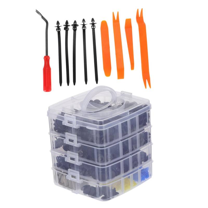 FUNOMOCYA 650PCS Retainer Clips Set Für Auto Bumper Fasteners Türverkleidung Clips Demontagewerkzeug Kabelbinder & Schaumstoffpads Universal Ersatzteile Für von FUNOMOCYA