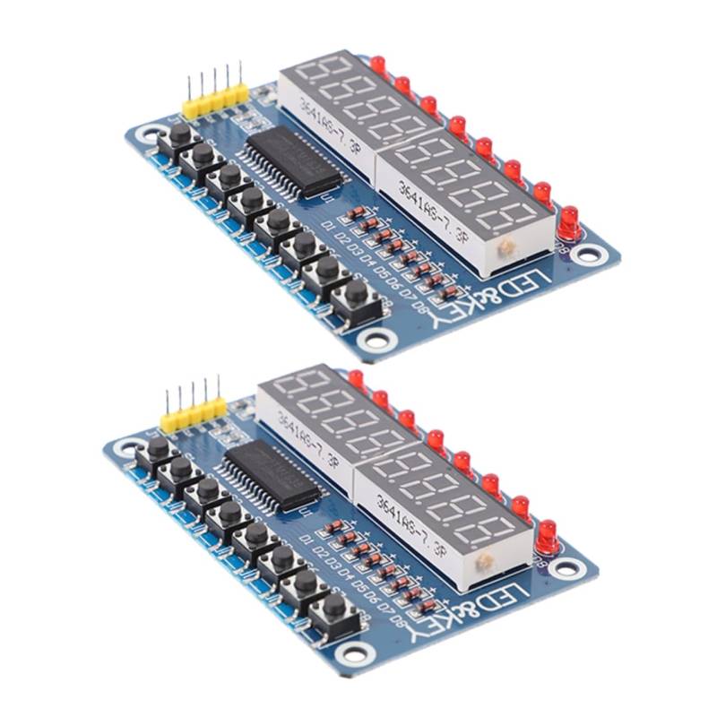 FUNOMOCYA 8 Stelliges LED Display Modul Mit 8 Tasten TM1638 Digitalanzeige Für Mikrocontroller Kompatibel Mit AVR Ideal Für DIY Projekte Und Elektronik Anwendungen von FUNOMOCYA