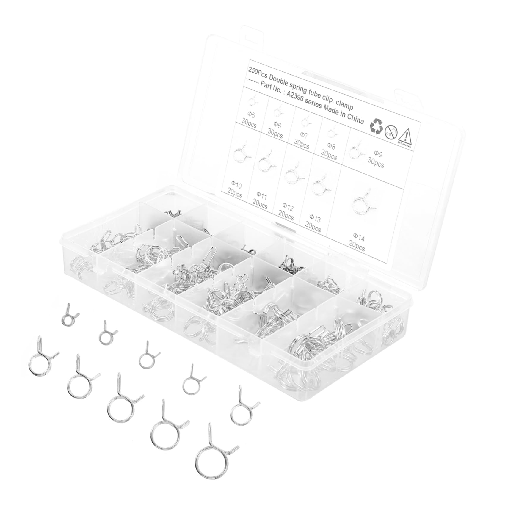 FUNOMOCYA Doppeldraht Wasserrohr Federclips Flexible Rohrschellen Für Luft Und Kraftstoffleitungen Robuste Befestigungselemente Für Verschiedene Rohrdurchmesser Von Φ Φ von FUNOMOCYA