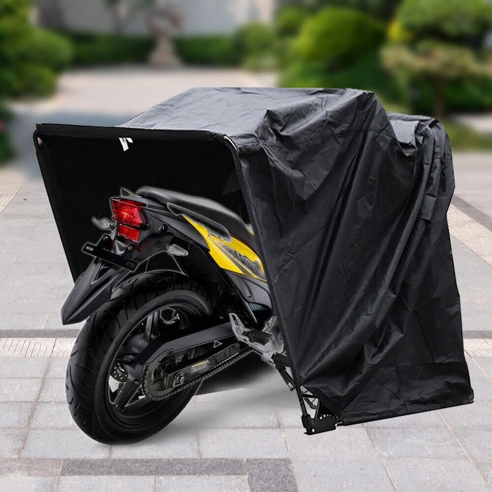 Wasserdichtes Motorrad-Garagenzelt Faltbares Garagenzelt Faltbares Motorradzelt wasserdichte Schutzplane Erhältlich Tarpaulin/Schwarz von FUNYSF