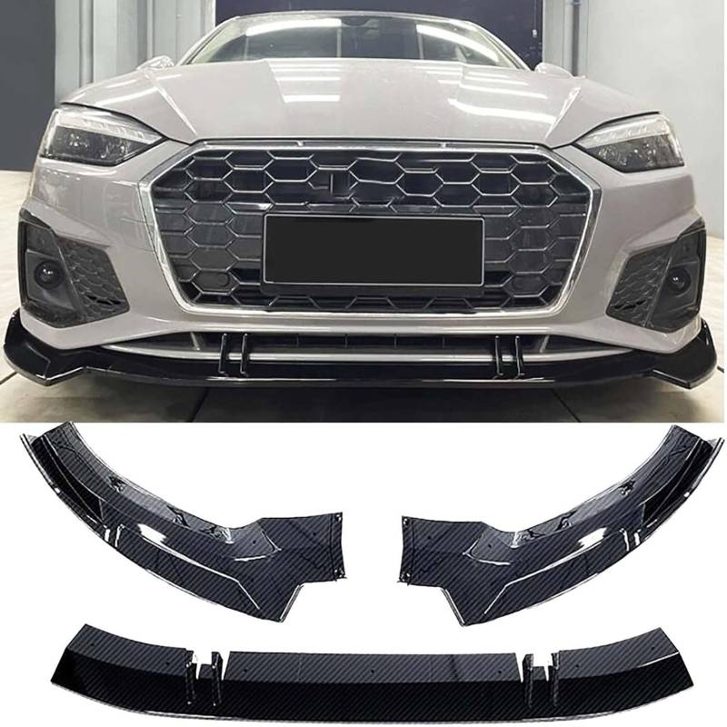 Auto Frontspoiler Lippe für Audi A5 S5 RS5 Sportback 2021 2022+, Frontstoßstange Lippe Splitter Spoiler Diffusor, Kinn Splitter Body Kit, Auto Zubehör,Carbon Fiber Look von FURLOU