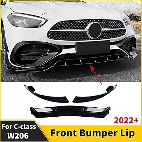 FURLOU Auto Frontspoiler Lippe für Mercedes Benz C W206 2022, Schwarz, Acrylnitril-Butadien-Styrol (ABS), Lack (glänzend oder matt), Einschraubbar von FURLOU