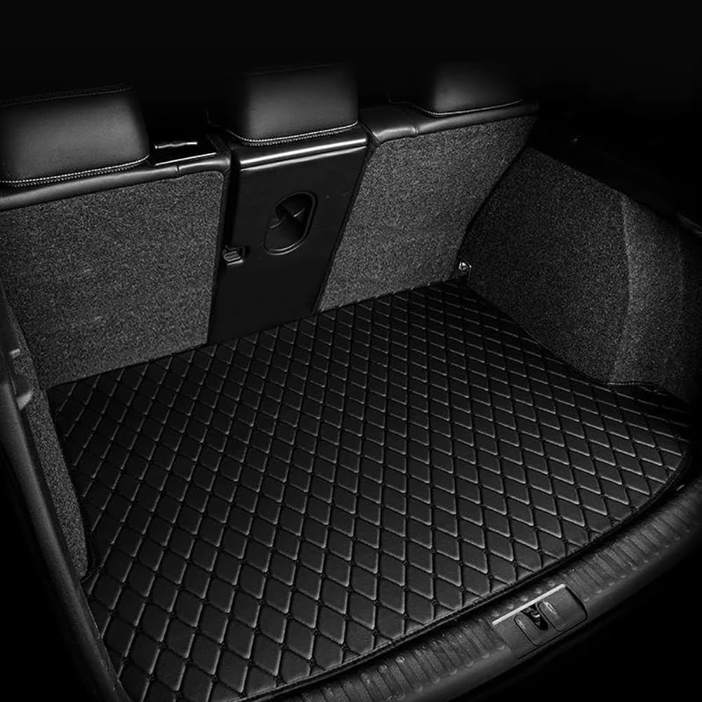 FURLOU Auto Kofferraummatten für Toyota Land Cruiser 7seats 2017-2024,Leder Teppiche Matten Fußmatten Kofferraumwanne Wasserdicht Antirutsch Strapazierfähigen Zubehör,BIACK B von FURLOU