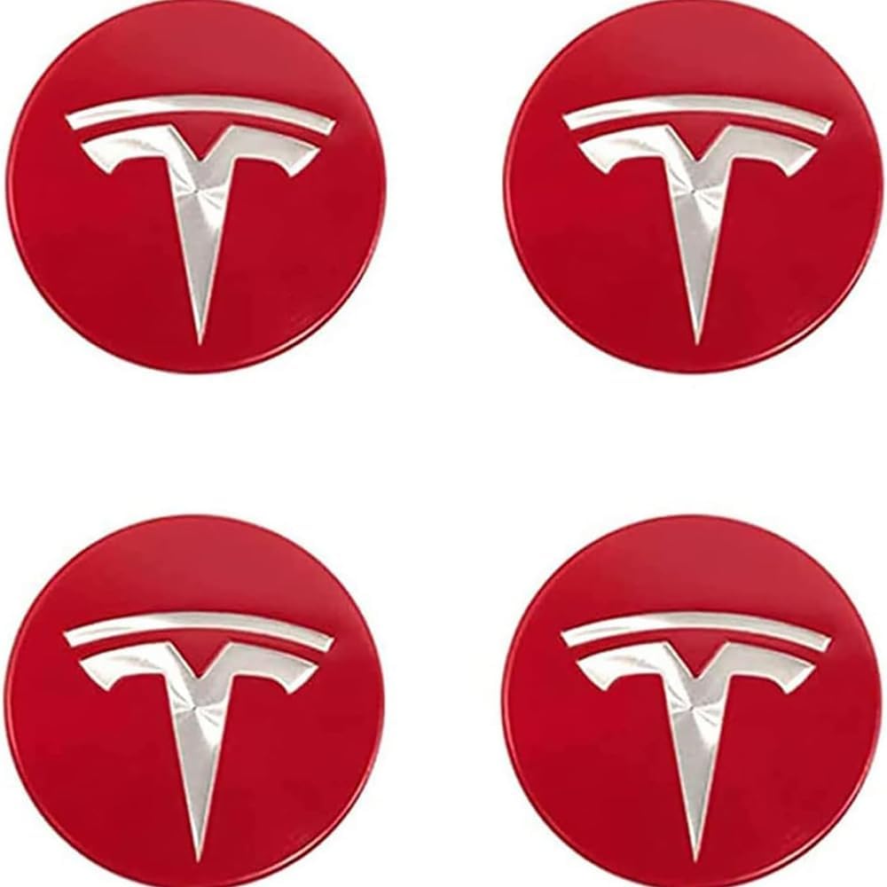 Auto Nabenkappen für Tesla Model 3 X S 65mm D,Reifen Felgen Zubehör Radnaben Nabenkappen Nabendeckel Radnabenabdeckung Felgenkappen Radkappe Logo,A von FURLOU