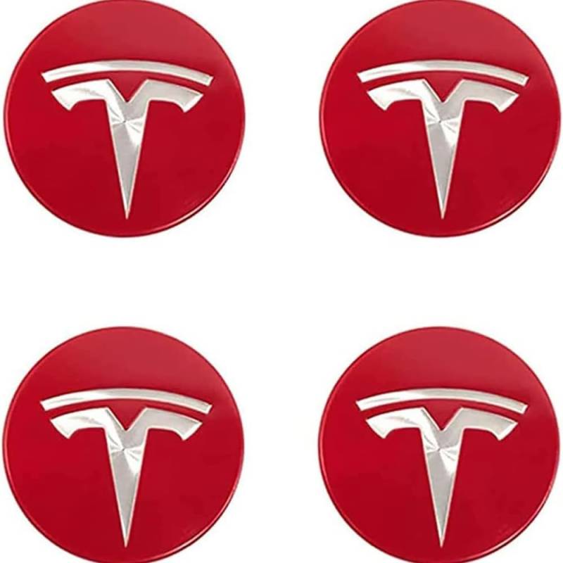 Auto Nabenkappen für Tesla Model 3 X S 65mm D,Reifen Felgen Zubehör Radnaben Nabenkappen Nabendeckel Radnabenabdeckung Felgenkappen Radkappe Logo,A von FURLOU