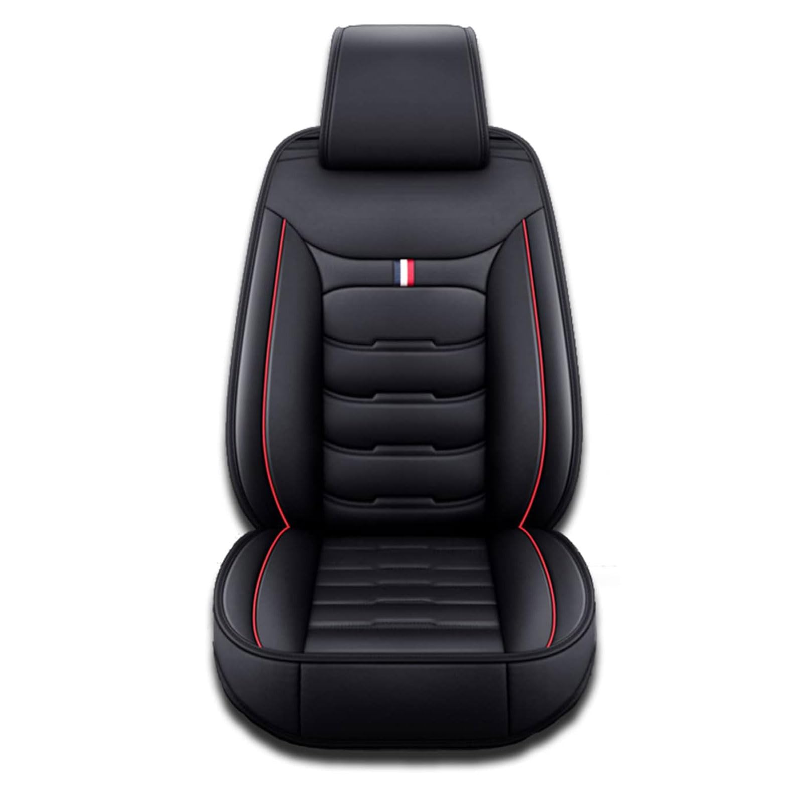 FURLOU Autositzbezüge für Peugeot Partner 2000-2023, Custom 5 Sitze Leder Sitzbezüge Auto Seat Cover Sets Sitzbezug, Auto Innenraum Zubehör,Black Red von FURLOU