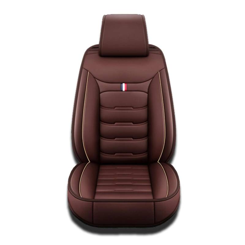 FURLOU Autositzbezüge für VW T-Cross Active TSI DSG 2000-2023, Custom 5 Sitze Leder Sitzbezüge Auto Seat Cover Sets Sitzbezug, Auto Innenraum Zubehör,Coffee von FURLOU