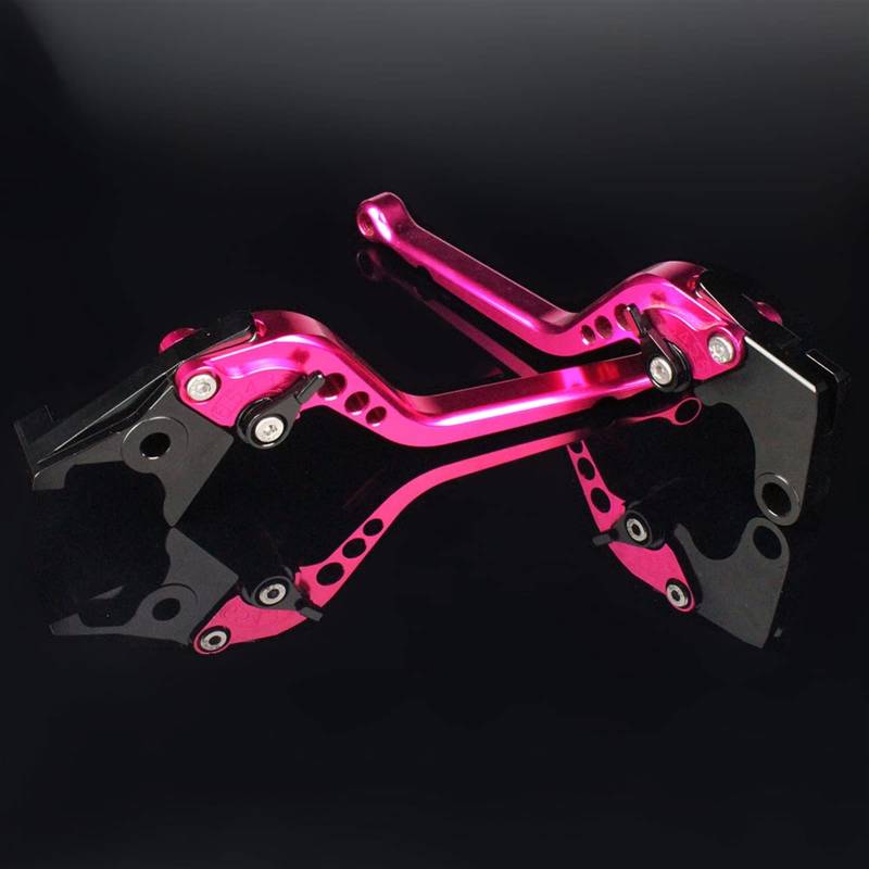 Einstellbar Zusammenklappbar Ausziehbar Einstellbarer Motorrad-Bremskupplungshebel Für Für MT09 MT07 FZ09 FZ07 MT-09 MT-07 Tracer 700 900 Tenere 700 Bremsgriff(Pink 177mm) von FUTWIZ