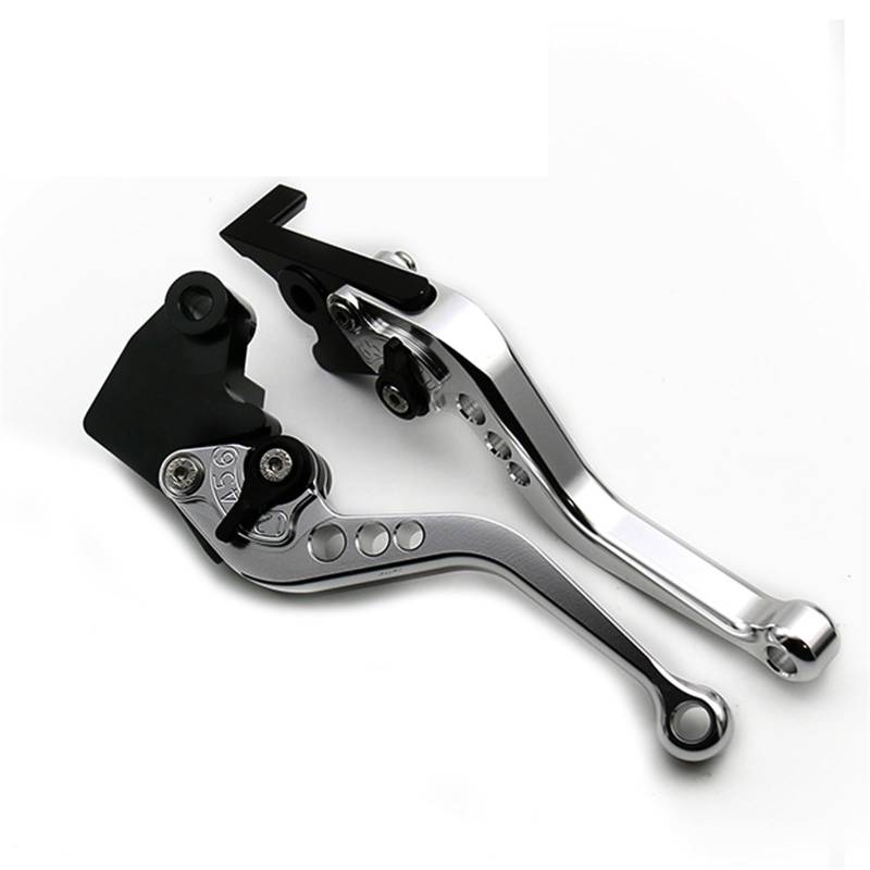 Einstellbar Zusammenklappbar Ausziehbar Für Trident660 2021 2022 2023 Lange Stil Bremskupplungshebel Passt Motorrad Einstellbare Kurzen Griff Individuelles Logo Bremsgriff(Short Silver) von FUTWIZ