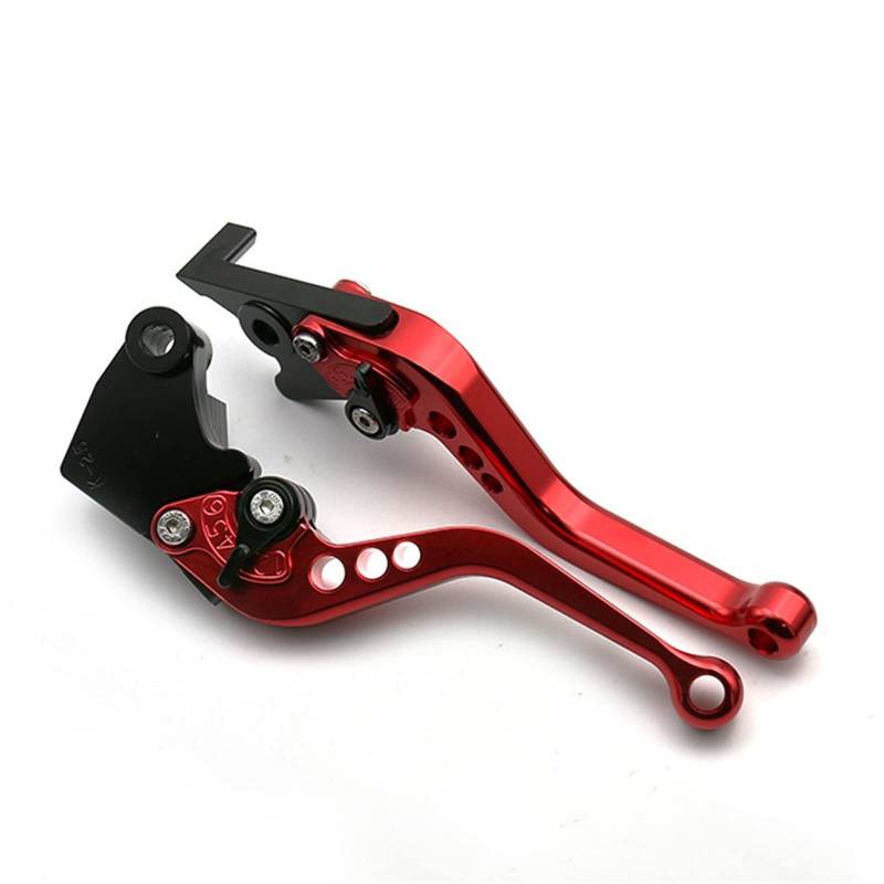 Einstellbar Zusammenklappbar Ausziehbar Für Trident660 2021 2022 2023 Lange Stil Bremskupplungshebel Passt Motorrad Einstellbare Kurzen Griff Individuelles Logo Bremsgriff(Short red) von FUTWIZ