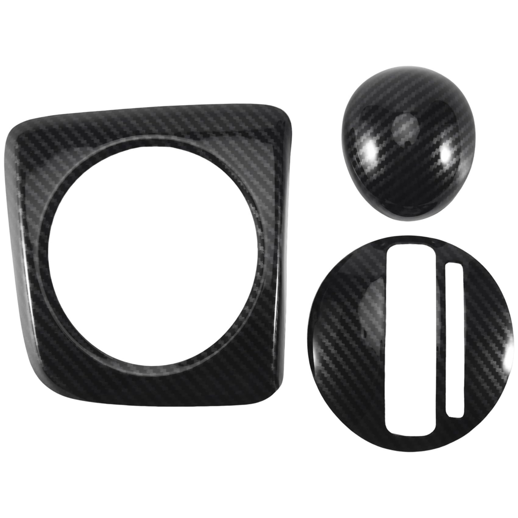 FUWIND 3Pcs at Car Carbon Fiber Getriebe Schalttafelabdeckung Rahmenverkleidung RHD für 2006-2011 RHD von FUWIND