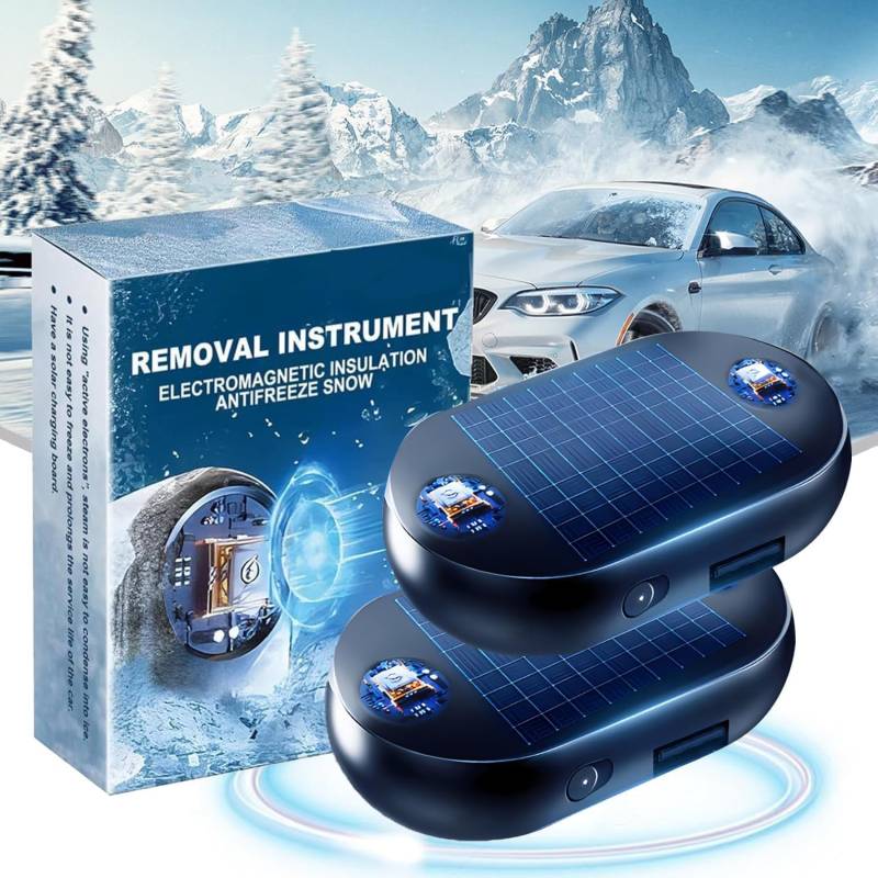 Auto Enteiser Enteisung 360, Elektromagnetische molekulare Interferenz Frostschutzmittel Schneeräumungswerkzeug, Elektromagnetisches Antifrost, Mikrowellen Molekular Enteisung Instrument (2PCS) von FUXNGZI