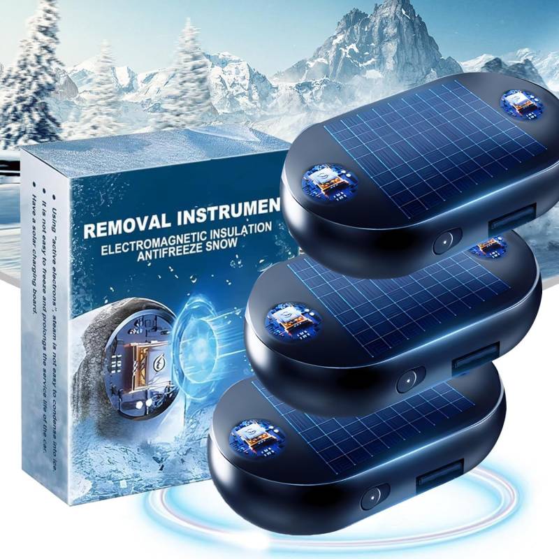 Auto Enteiser Enteisung 360, Elektromagnetische molekulare Interferenz Frostschutzmittel Schneeräumungswerkzeug, Elektromagnetisches Antifrost, Mikrowellen Molekular Enteisung Instrument (3PCS) von FUXNGZI