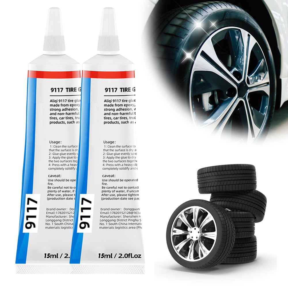 FUXNGZI Reifenreparaturset,Reifendichtmittel Reifenkleber Gummikleber Reifenreparaturset Felgen Reparaturset für Auto/Motorrad/Fahrrad, Repariert Schnell Reifenrisse, Löcher (1, 15ml) von FUXNGZI