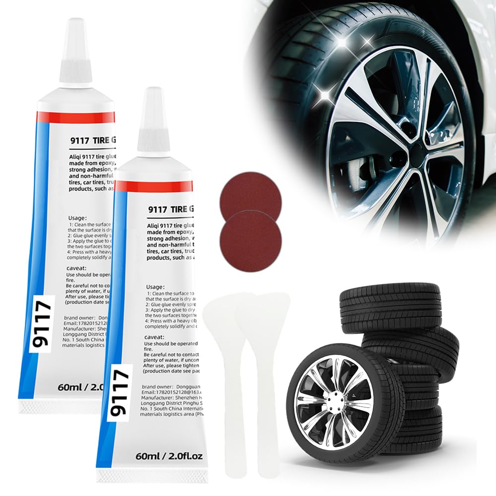 FUXNGZI Reifenreparaturset,Reifendichtmittel Reifenkleber Gummikleber Reifenreparaturset Felgen Reparaturset für Auto/Motorrad/Fahrrad, Repariert Schnell Reifenrisse, Löcher (1, 15ml Set) von FUXNGZI