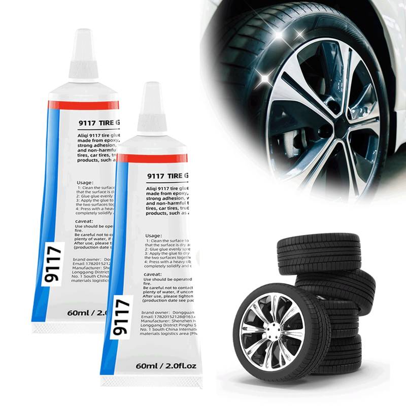 FUXNGZI Reifenreparaturset,Reifendichtmittel Reifenkleber Gummikleber Reifenreparaturset Felgen Reparaturset für Auto/Motorrad/Fahrrad, Repariert Schnell Reifenrisse, Löcher (1, 60ml) von FUXNGZI