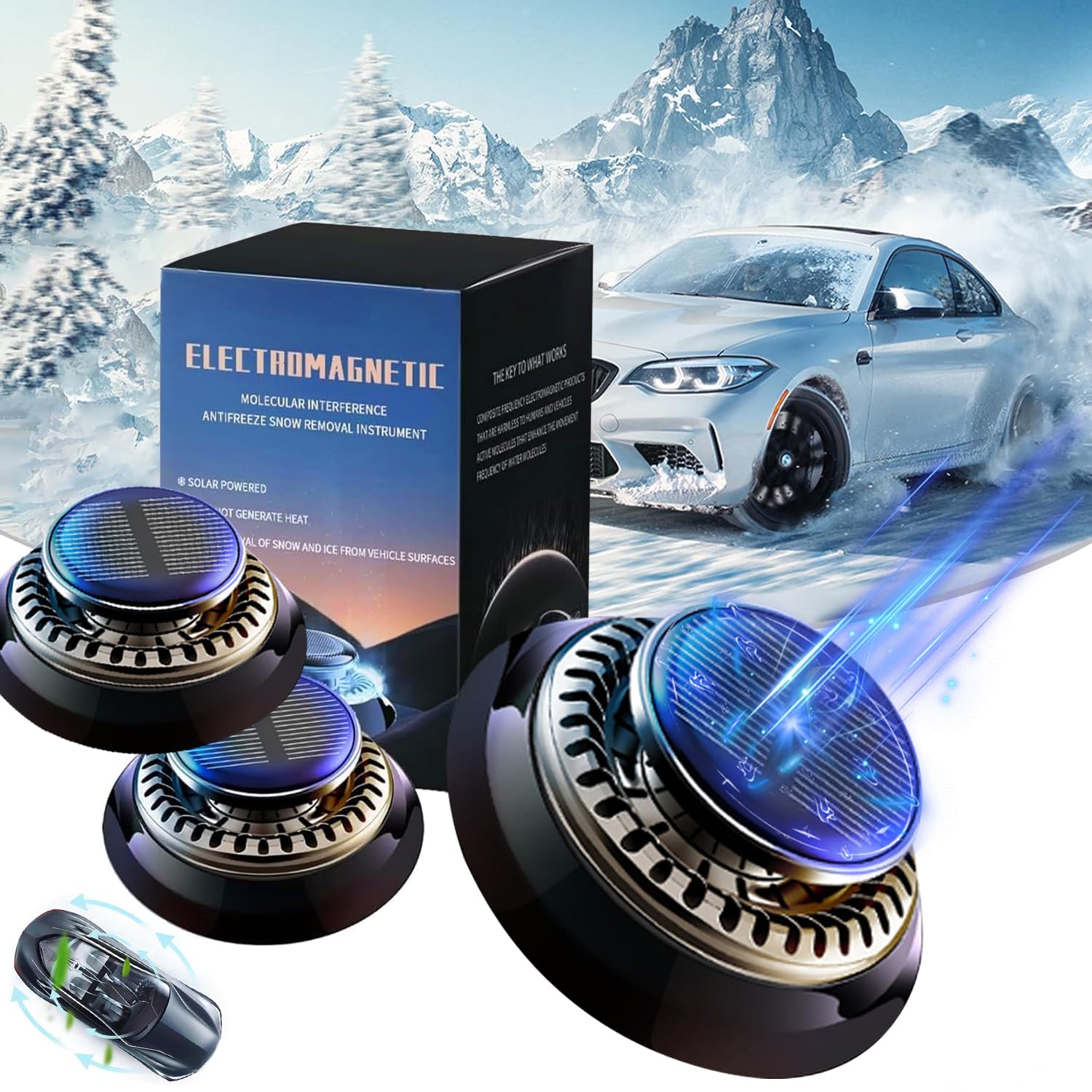 FUXNGZI Scheibenenteiser Auto, 2025 Neu Auto Enteiser Enteisung 360, Tragbare Kinetische Molekularheizung, Elektromagnetische Molekulare Interferenz Frostschutzmittel (2PCS) von FUXNGZI