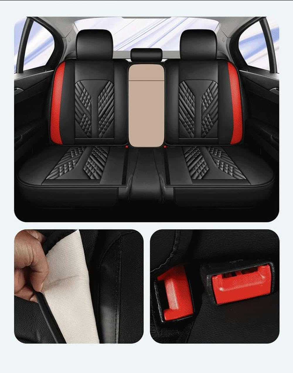 FUXZSV Autositzbezüge sind geeignet für Honda Jazz Hrc Konzept-V Klarheit Vezel Urbanleder/atmungsaktiv,weiß schwarz von FUXZSV