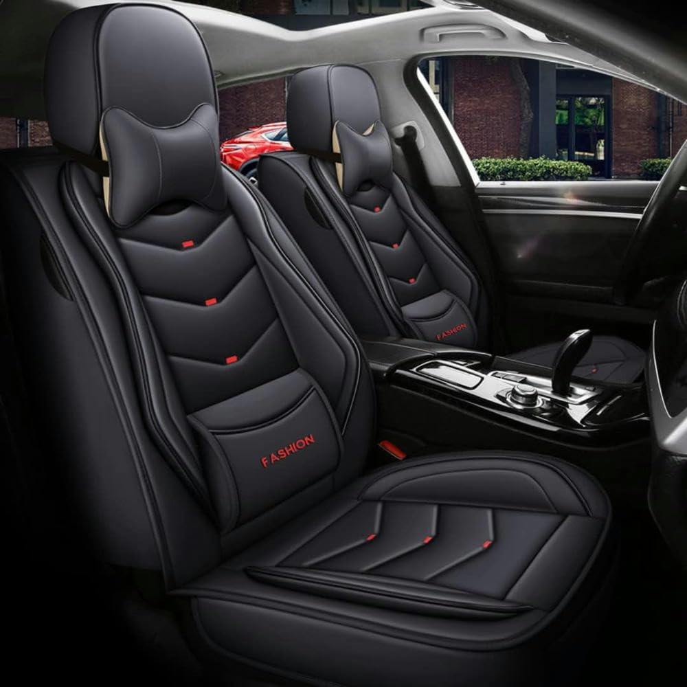 FUXZSV Autositzbezüge sind geeignet für T600 Geely Emgrand Ec7 Gt X7 Fe1 Gc6 Mk Atlas Auto Seat Coverleder/atmungsaktiv,Schwarz von FUXZSV