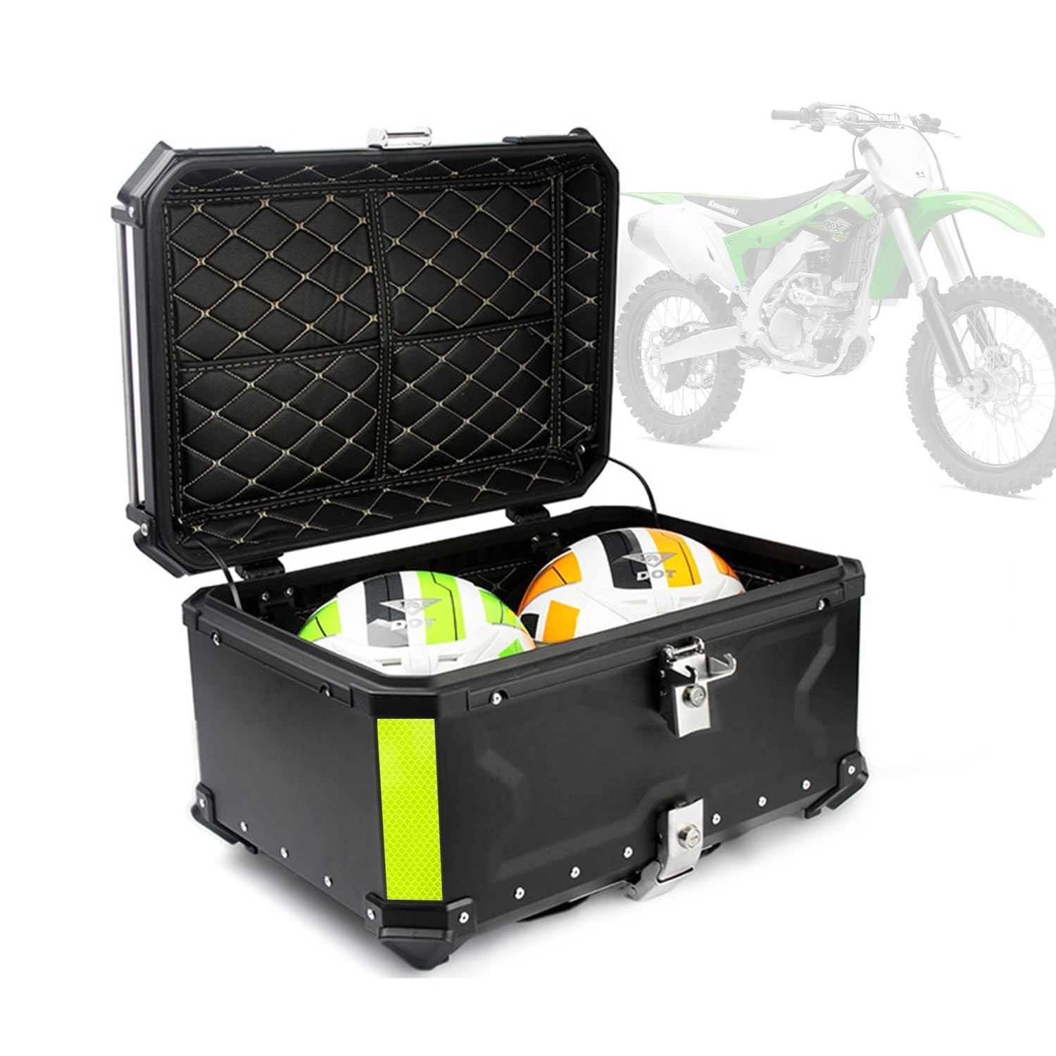 FUYAO Motorradkoffer Alu Top Case Für Roller 45L 55L 65L 80L 100L universal, Wasserdicht Motorrad Topcase Gepäckträger Koffer Helme Motorrad Mofa Quad von FUYAO