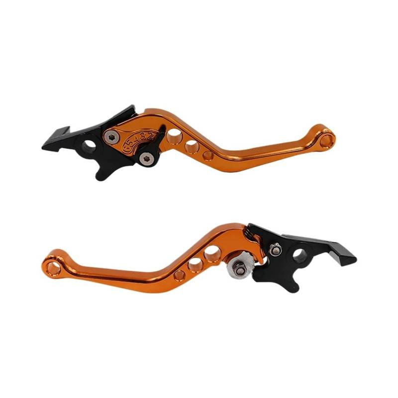 2 Stücke Universal Alloy Motorrad Bremsgriff Einstellbar Moto Motorrad Modifikation Kupplung Trommel Bremshebel Griff(Orange) von FUYIJIE