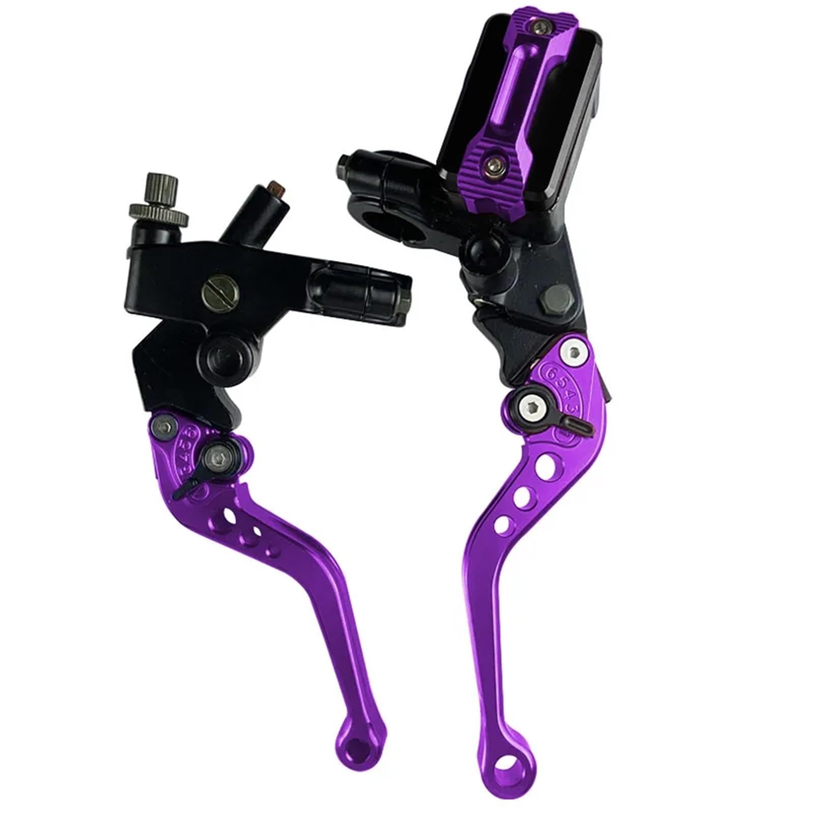 Ein Paar 7/8 "22mm Universal Motorrad Hauptbremszylinder Hebel Kabel Kupplung Reservoir for Roller Sport Dirt Bike(Purple A) von FUYIJIE