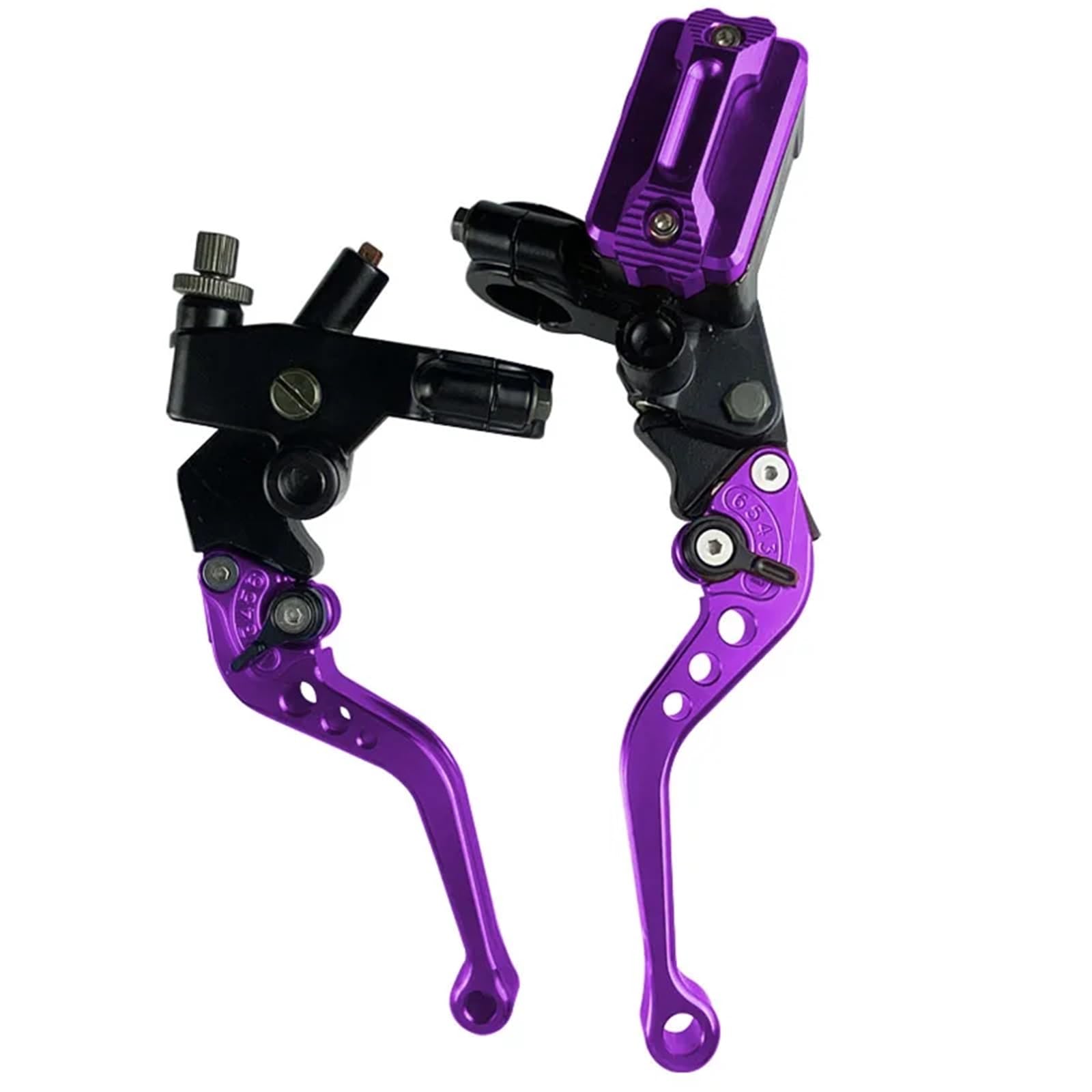 Ein Paar 7/8 "22mm Universal Motorrad Hauptbremszylinder Hebel Kabel Kupplung Reservoir for Roller Sport Dirt Bike(Purple B) von FUYIJIE