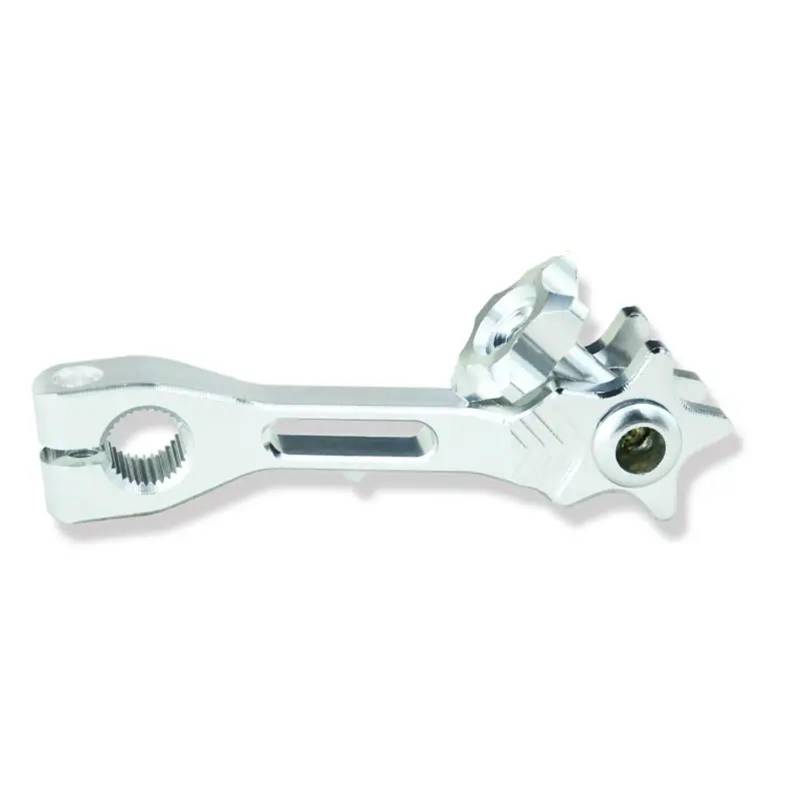 Motorradbremsarmhebel, Universal-Motorrad-Hinterradbremspedalhebel CNC-Aluminiumlegierung-Fußbremshebel(Silver) von FUYIJIE