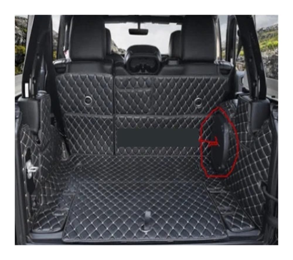 Auto-Gummimatte Auto Stamm Matten Für Jeep Für Wrangler JL 4 Tür 2018 2019 2020 2021 2022 Cargo-Liner Boot Teppiche von FUYRHP