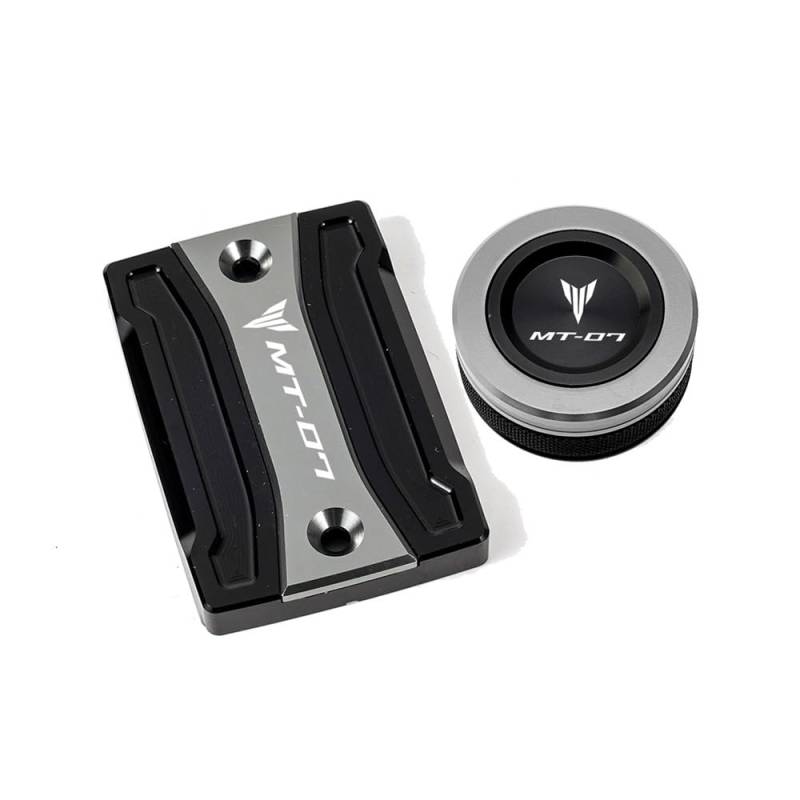 FUYRHP Ölbehälter Fluid Cap Für Y&amaha MT07 Für Tracer MT-07 2014-2022 2021 2020 Motorrad Zylinder Abdeckung Vorne Hinten Brems Flüssigkeit Reservoir Kappe Öl Einfülldeckel von FUYRHP