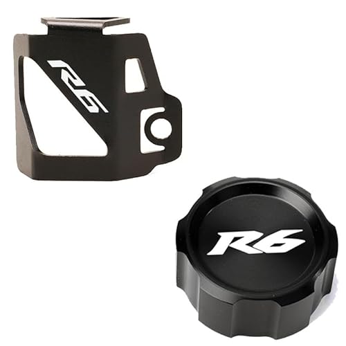 FUYRHP Ölbehälter Fluid Cap Für Y&amaha R6 YZF R6 2010-2023 R6 2021 Motorrad CNC Aluminium Hinten Brems Flüssigkeit Reservoir Kappe Schutz Abdeckung Zylinder Schutz von FUYRHP