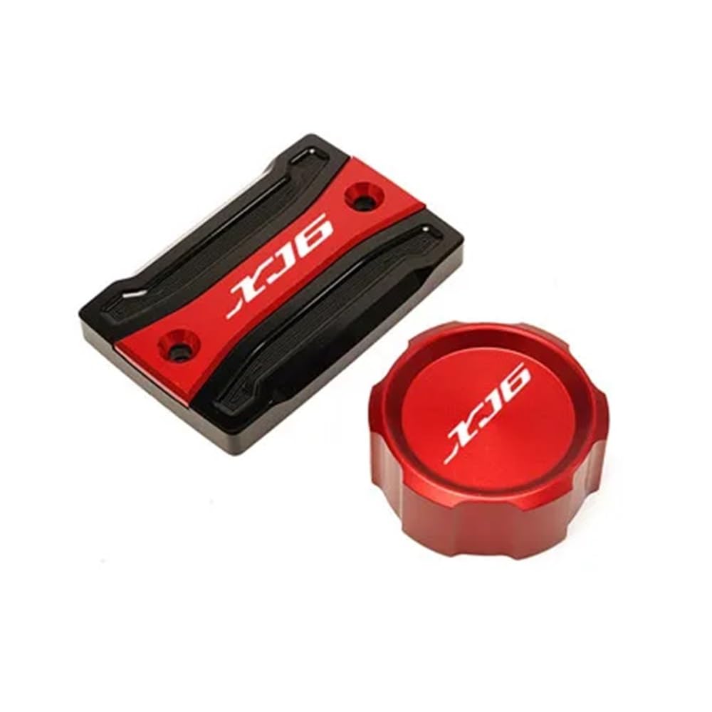 FUYRHP Ölbehälter Fluid Cap Für Y&amaha XJ6 XJ6F XJ6N Für Diversion 2010-2014 Motorrad CNC Hinten Und Vorne Brems Flüssigkeit Reservoir Kappe Zylinder Cove von FUYRHP