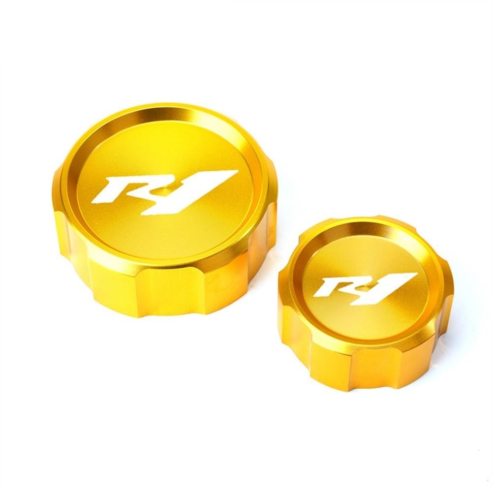 FUYRHP Ölbehälter Fluid Cap Logo R1 Motorrad Vorne Und Hinten Bremsflüssigkeitszylinder-Reservoir-Abdeckkappe Für Y&amaha R1 YZF-R1 2009–2021 2018 2019 2020 von FUYRHP