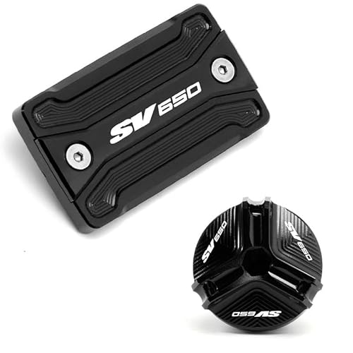 FUYRHP Ölbehälter Fluid Cap Motorrad CNC Vorderrad-Bremsflüssigkeitsbehälter-Abdeckung Für S&uzuki SV650 X/S/A SV 650 1999–2022 SV1000 Motoröl-Einfülldeckel von FUYRHP