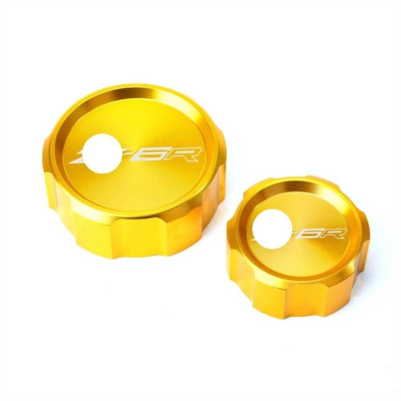 FUYRHP Ölbehälter Fluid Cap Motorrad CNC Vorne Und Hinten Bremsflüssigkeit Zylinder Master Reservoir Abdeckkappe Für K&awasaki ZX-6R Für Ninja ZX6R 636 2007 2008-2016 von FUYRHP