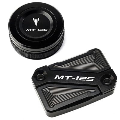 FUYRHP Ölbehälter Fluid Cap Motorrad Vorne Und Hinten Bremsflüssigkeitsbehälterdeckel Für Y&amaha MT125 MT-125 2008-2020 2021 2022 CNC Motoröl Einfülldeckel von FUYRHP