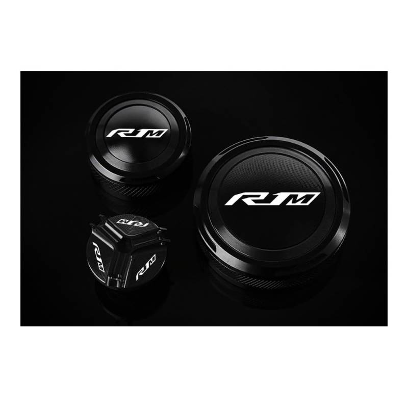 FUYRHP Ölbehälter Fluid Cap Motorrad YZFR1 YZFR1M Zubehör Hinten Und Vorne Brems Flüssigkeit Reservoir Kappe Öl Einfülldeckel Für Y&amaha R1 R1M YZF-R1 YZF-R1M 2023 + von FUYRHP