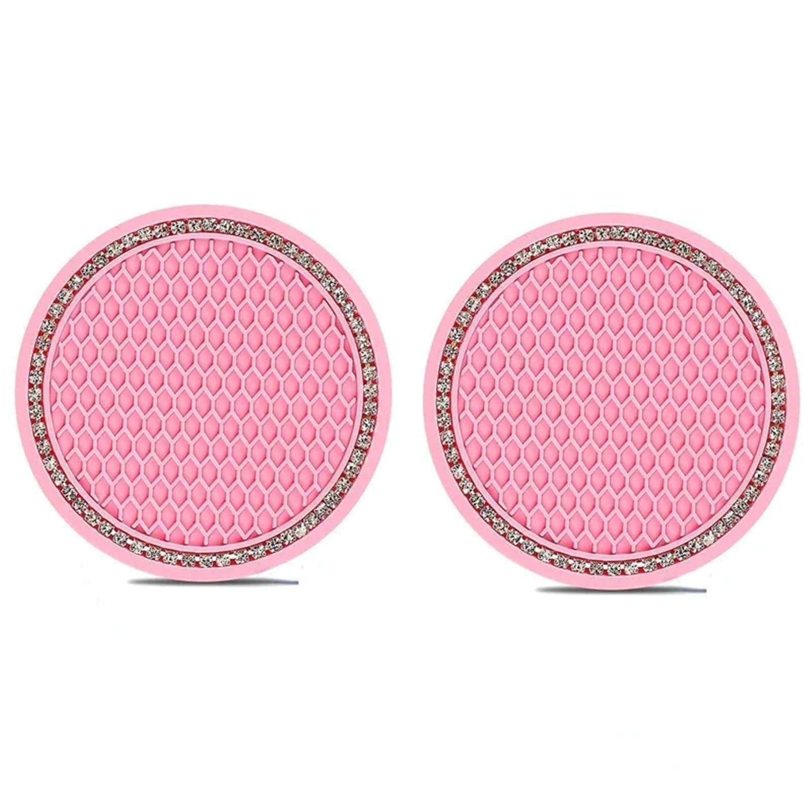 2 stücke Auto Coaster Wasser Tasse Flasche Halter Anti-slip Pad Matte Silica Gel for Innen Dekoration Auto Styling zubehör(Pink) von FVCTGHZ