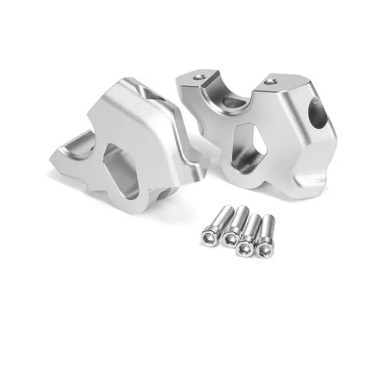 FVDHASVDO Motorrad Lenker Riser Lenker-Riser-Klemme Erhöht Um 38 Mm Hinten Verschoben 27 Mm Riser-Kit Für B&MW R1300 GS(Silver) von FVDHASVDO