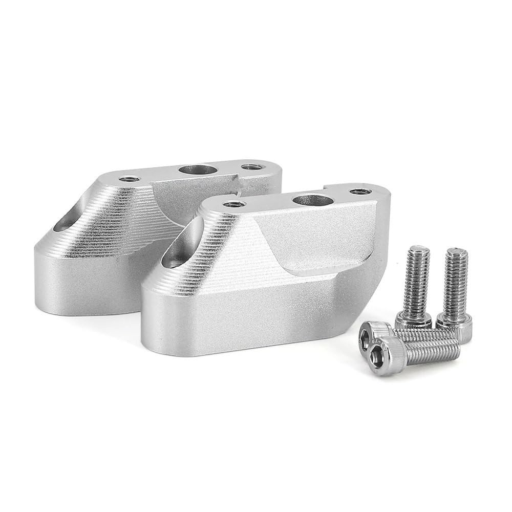 FVDHASVDO Motorrad Lenker Riser Motorrad Lenker Riser Clamp Zurück Bewegen Halterung Für B&MW R1200RS 2015-2020 R1250RS 2019-2021(Silver-No Logo) von FVDHASVDO