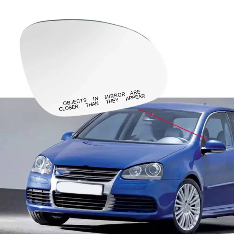 Linke/rechte Seite beheizte Türflügelspiegelglas Rückspiegellinse for VW Golf GTI MK5/Rabbit Passat/Jetta 2006 2007 2008 2009(Silver right) von FVFUV