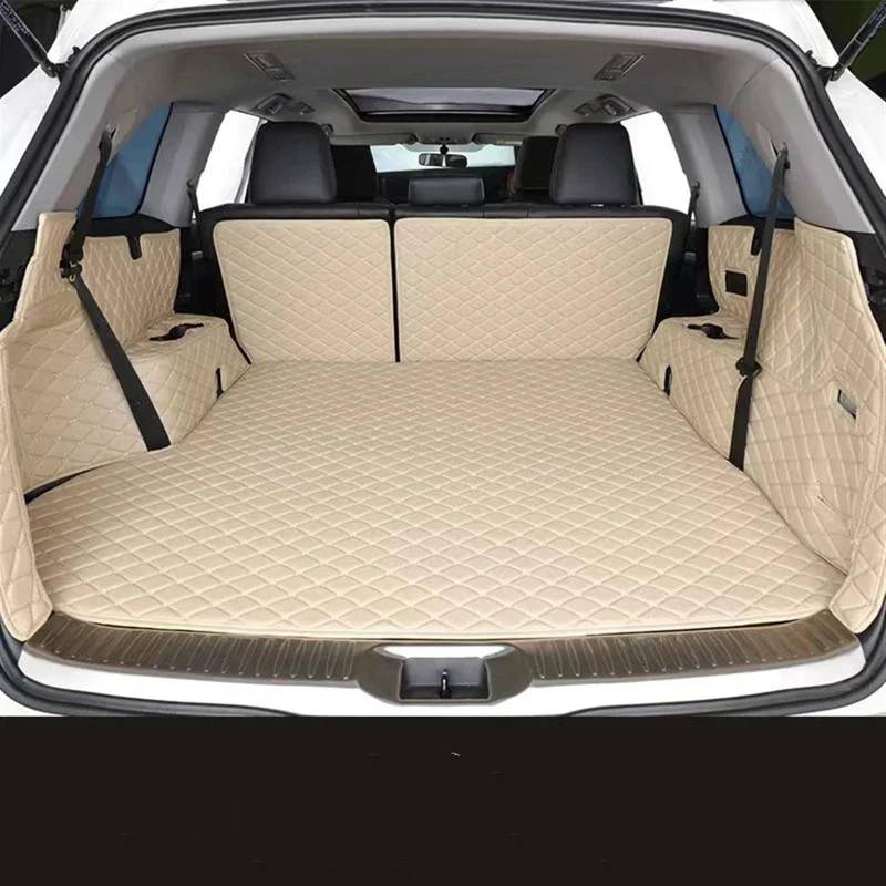 FVGOKMNA Auto Kofferraumwanne Kompatibel Mit Hyundai Für Palisade 6 Sitze 2021 2022 2023 Kofferraummatten Auto Kofferraum Fahrzeug Teppichzubehör Innenschutzpolster(Beige,Size1) von FVGOKMNA