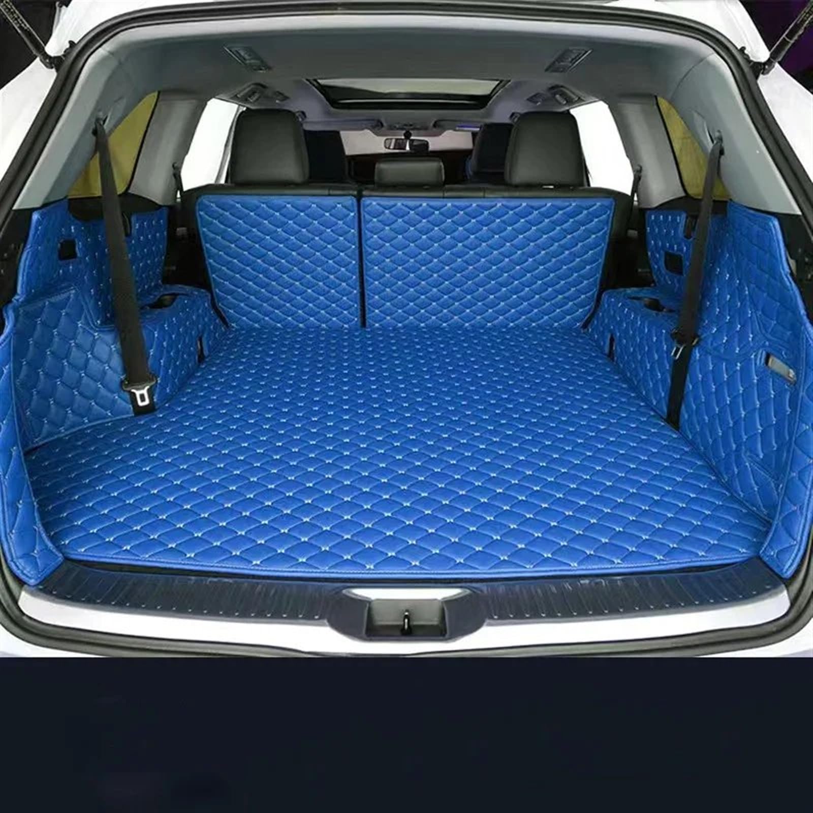 FVGOKMNA Auto Kofferraumwanne Kompatibel Mit Hyundai Für Palisade 6 Sitze 2021 2022 2023 Kofferraummatten Auto Kofferraum Fahrzeug Teppichzubehör Innenschutzpolster(Blue,Size1) von FVGOKMNA