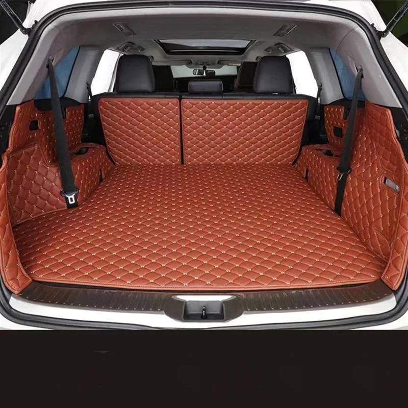 FVGOKMNA Auto Kofferraumwanne Kompatibel Mit Hyundai Für Palisade 6 Sitze 2021 2022 2023 Kofferraummatten Auto Kofferraum Fahrzeug Teppichzubehör Innenschutzpolster(Brown,Size1) von FVGOKMNA