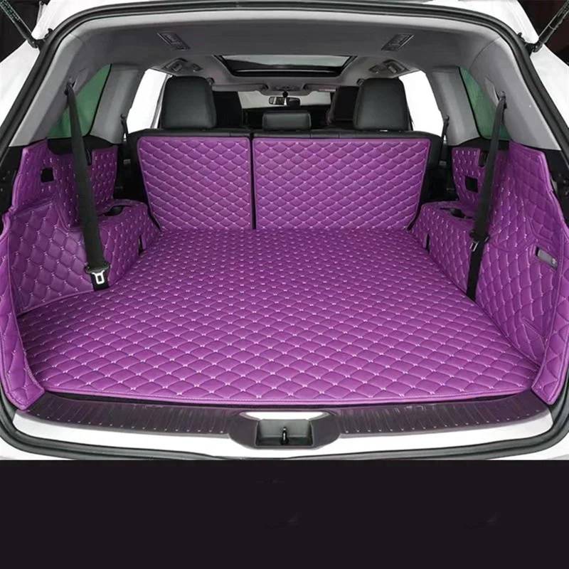 FVGOKMNA Auto Kofferraumwanne Kompatibel Mit Hyundai Für Palisade 6 Sitze 2021 2022 2023 Kofferraummatten Auto Kofferraum Fahrzeug Teppichzubehör Innenschutzpolster(Purple,Size1) von FVGOKMNA