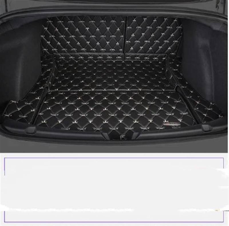 FVGOKMNA Auto Kofferraumwanne Kompatibel Mit Tesla Für Model 3 Auto-Innendekoration, Kofferraummatte, Kofferraummatte, Kofferraummatte, Bodenschutz, Fahrzeugteppich-Zubehör(Black,Trunk mat 2) von FVGOKMNA