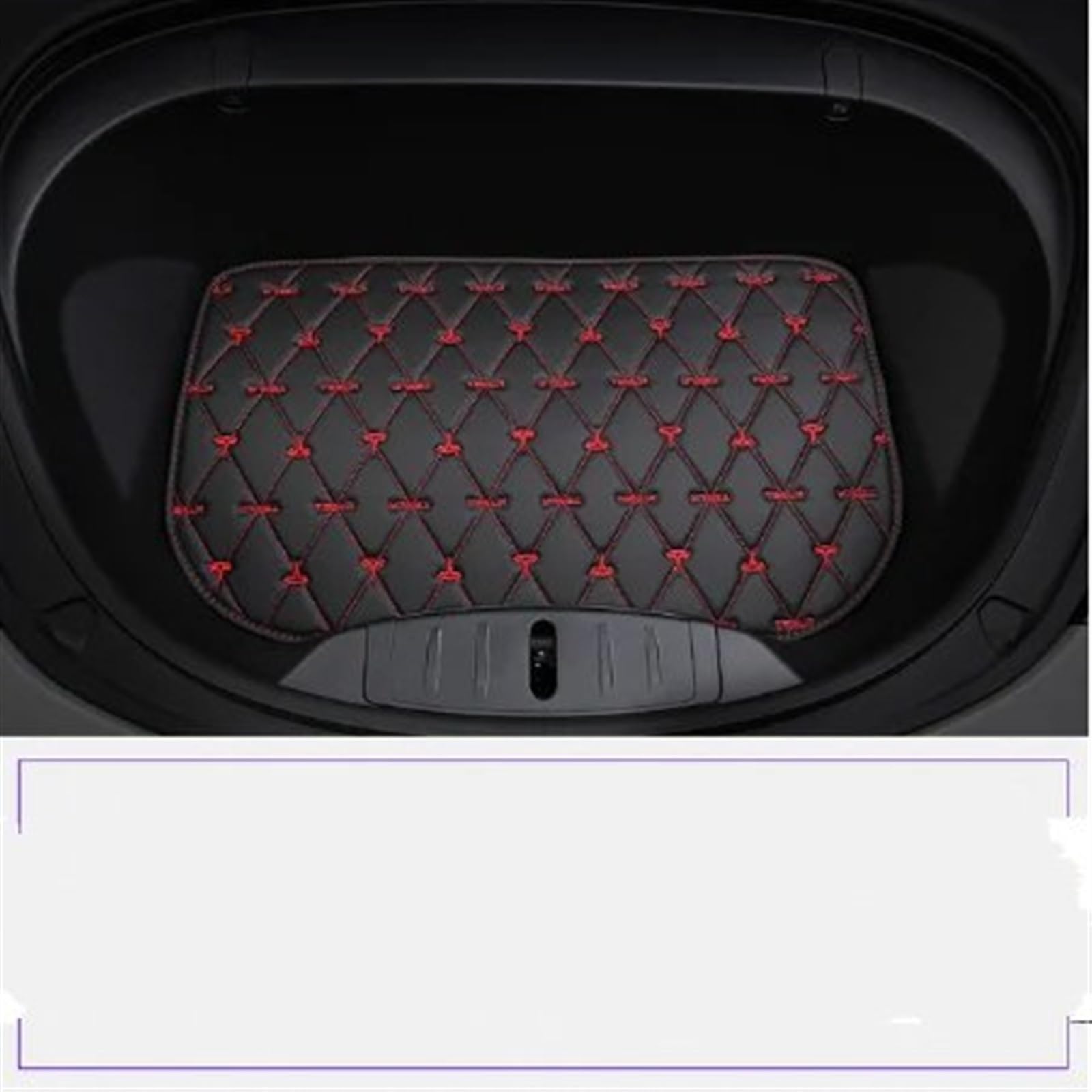 FVGOKMNA Auto Kofferraumwanne Kompatibel Mit Tesla Für Model 3 Auto-Innendekoration, Kofferraummatte, Kofferraummatte, Kofferraummatte, Bodenschutz, Fahrzeugteppich-Zubehör(Black red,Front) von FVGOKMNA