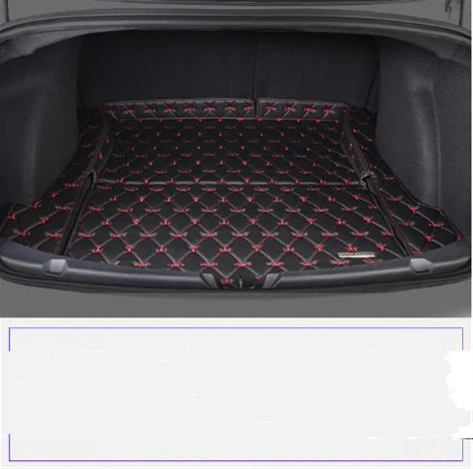 FVGOKMNA Auto Kofferraumwanne Kompatibel Mit Tesla Für Model 3 Auto-Innendekoration, Kofferraummatte, Kofferraummatte, Kofferraummatte, Bodenschutz, Fahrzeugteppich-Zubehör(Black red,Trunk mat 1) von FVGOKMNA