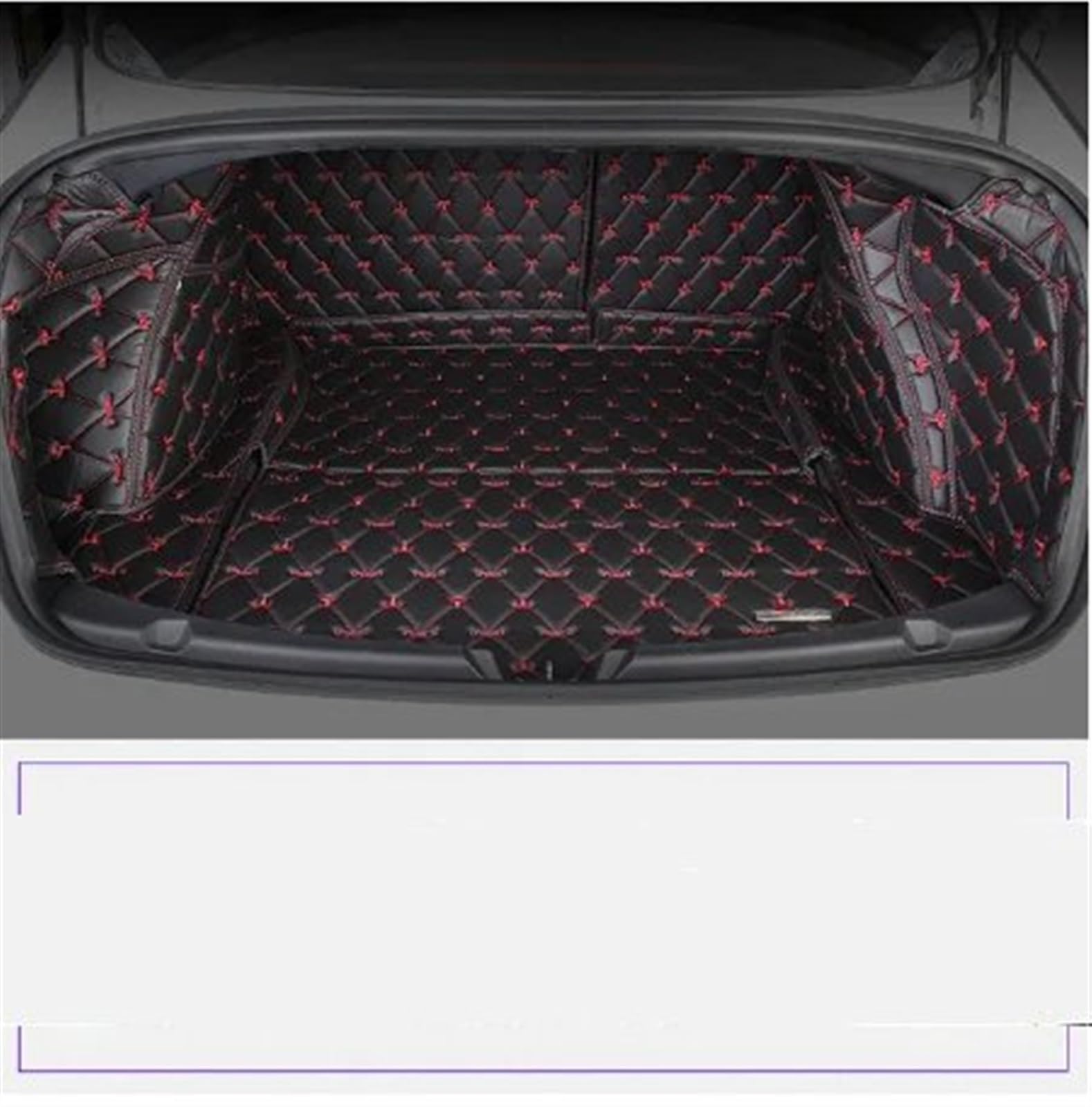 FVGOKMNA Auto Kofferraumwanne Kompatibel Mit Tesla Für Model 3 Auto-Innendekoration, Kofferraummatte, Kofferraummatte, Kofferraummatte, Bodenschutz, Fahrzeugteppich-Zubehör(Black red,Trunk mat 3) von FVGOKMNA